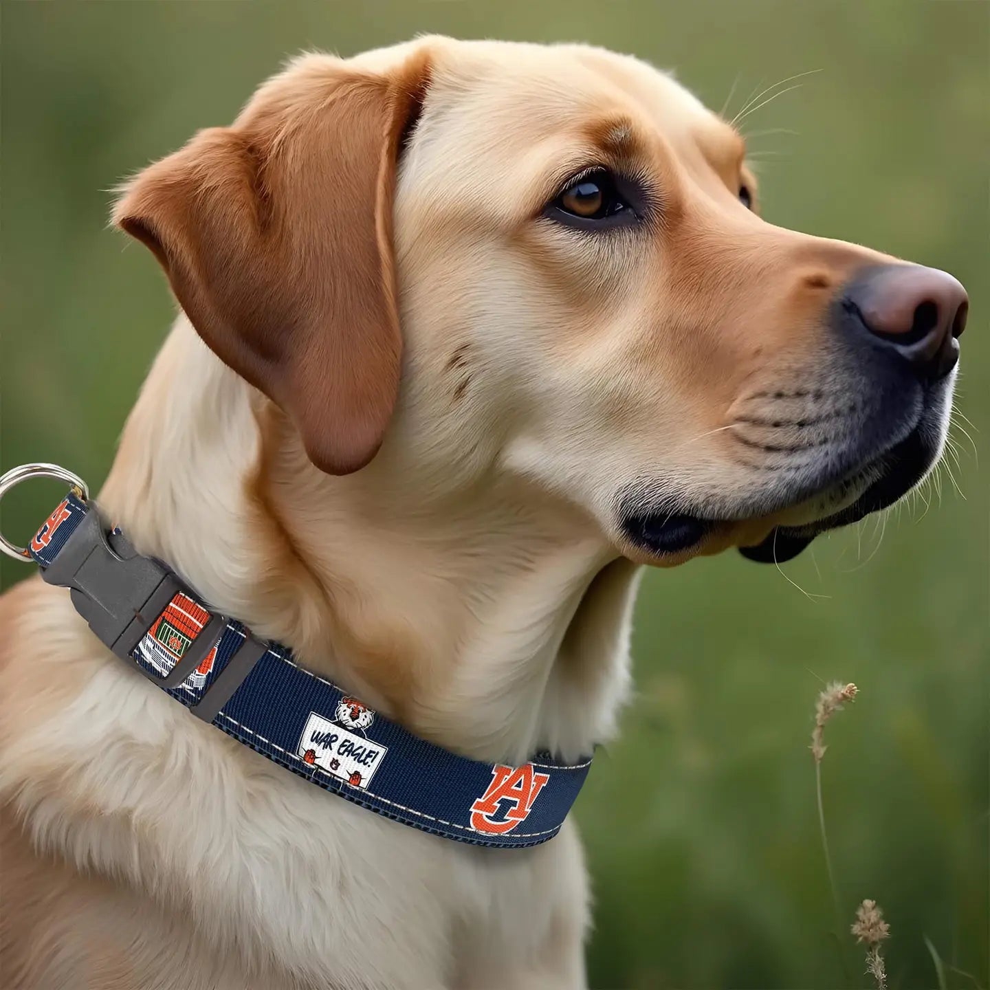 Auburn Tigers Collegiate Woven Ribbon Dog Collar.