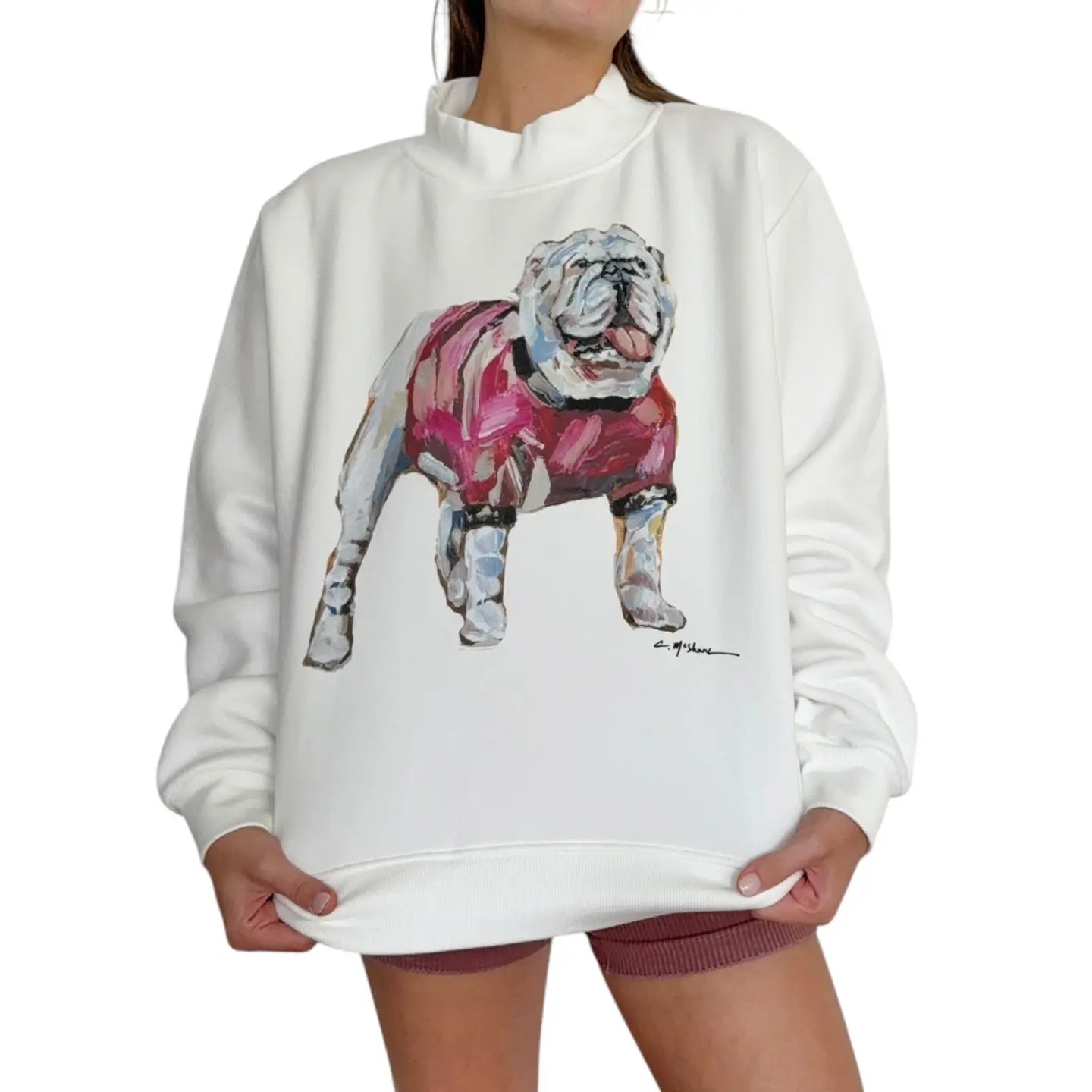"Bulldog Red" Mock Neck
