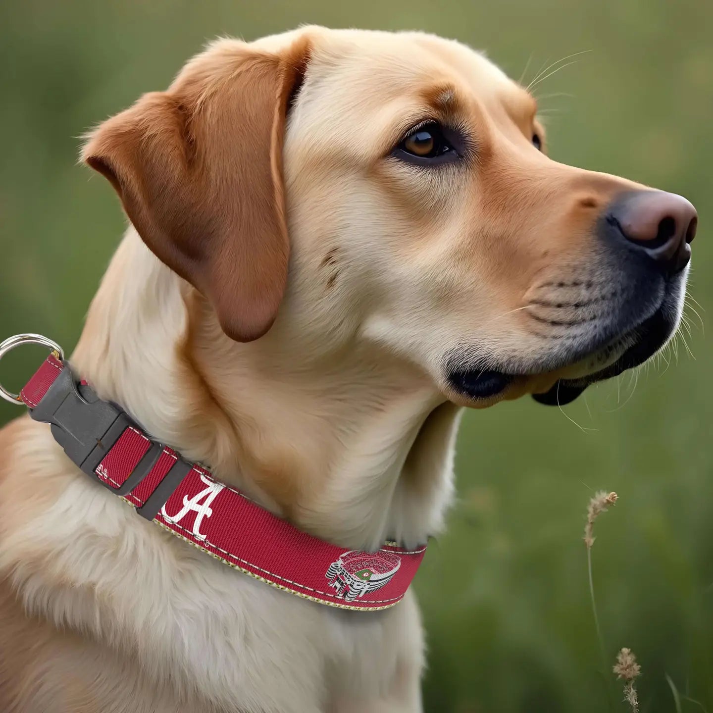 Alabama Crimson Tide Collegiate Woven Ribbon Dog Collar. Size Small