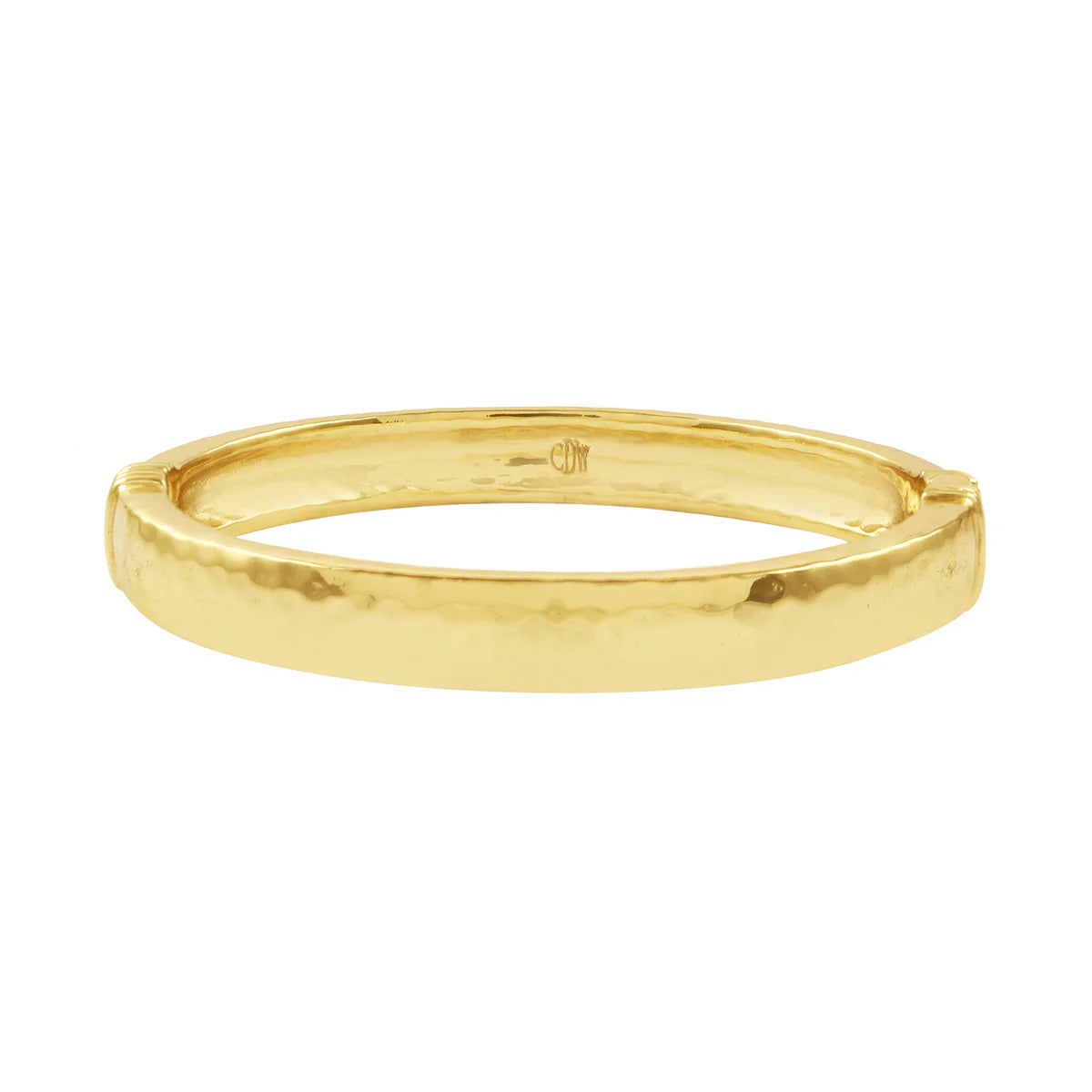 Oval Hinged Bangle - Gold