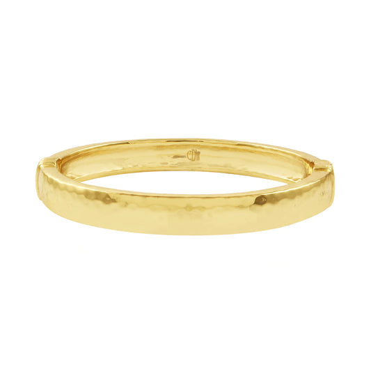 Oval Hinged Bangle - Gold