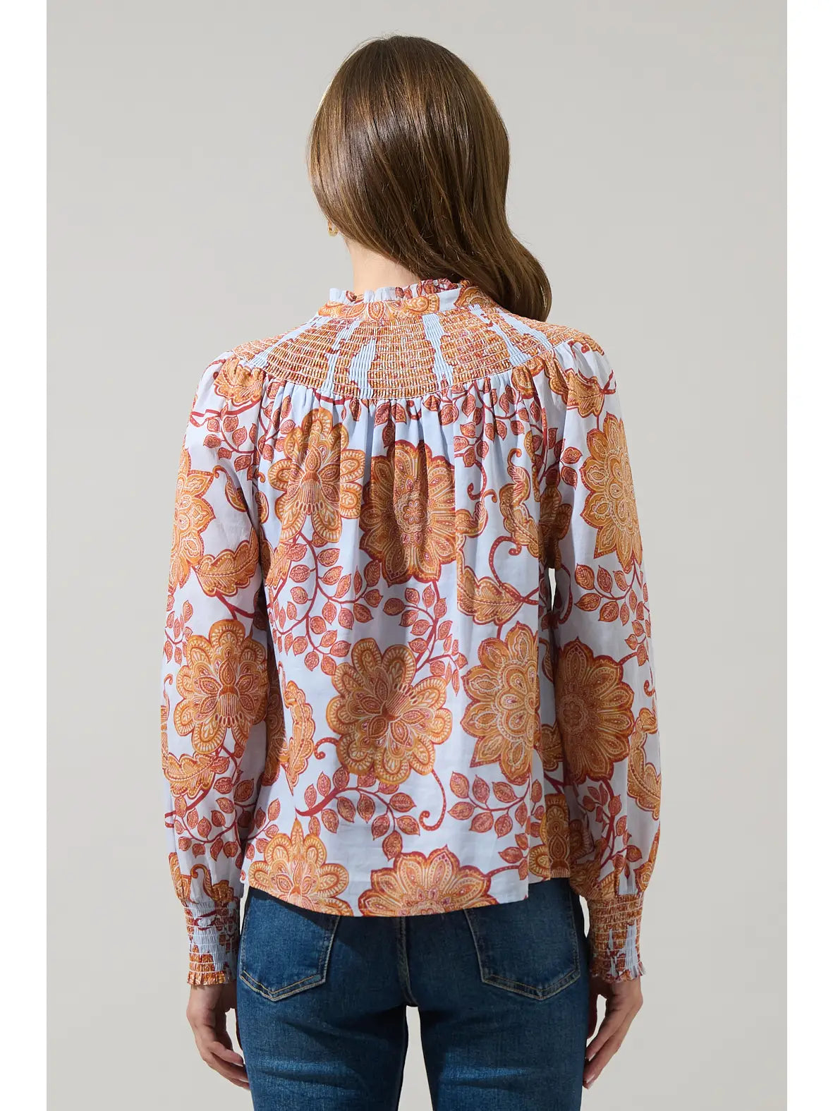 Siany Floral Debory Smocked Top