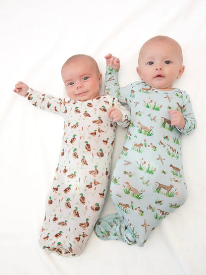 Delta Bird Hunting Dogs- Knotted Infant Gown