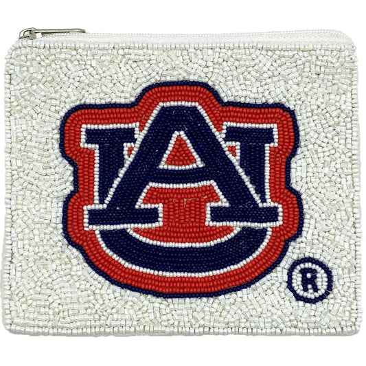 Au White Beaded Coin Pouch