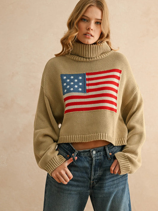 American Flag Turtleneck