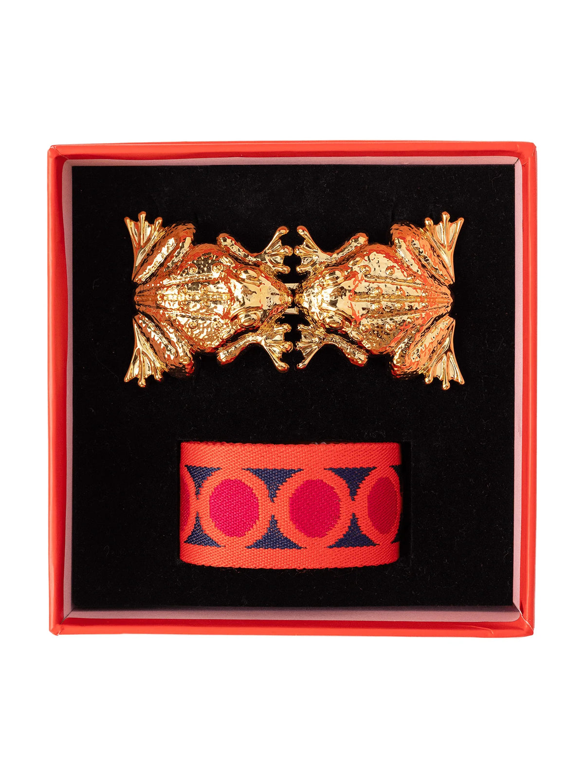 FROGS Belt Buckle with Orange Circles Belt Strap