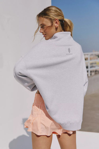 A Cut Above Mock Neck Pullover Sweatshirt