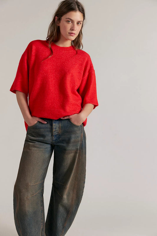 Margot SoftSpun Sweater Tee in Cherry Pop