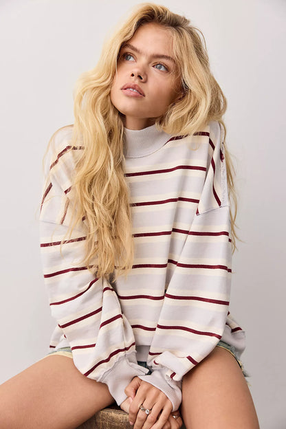 Palm Springs Striped Pullover Washed Blue Combo