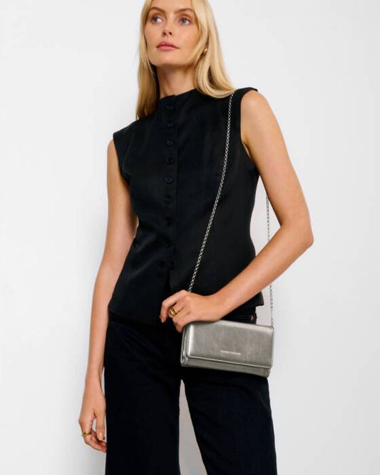 Zea Pewter Patent Crossbody