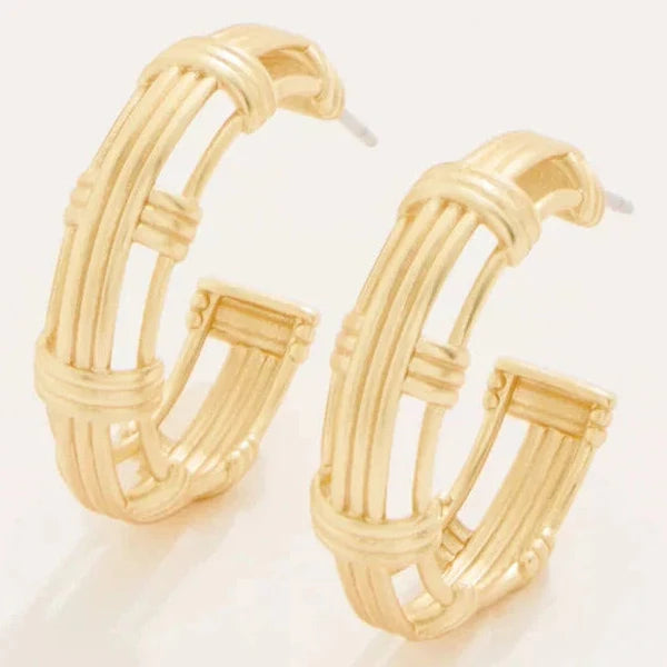 Spartina Basket Weave Hoop Earrings