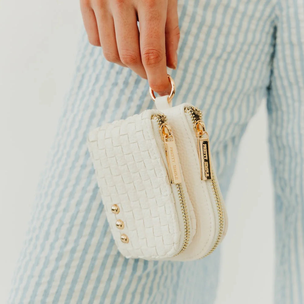 Woven Cameron Double Zip Clippable Card Wallet