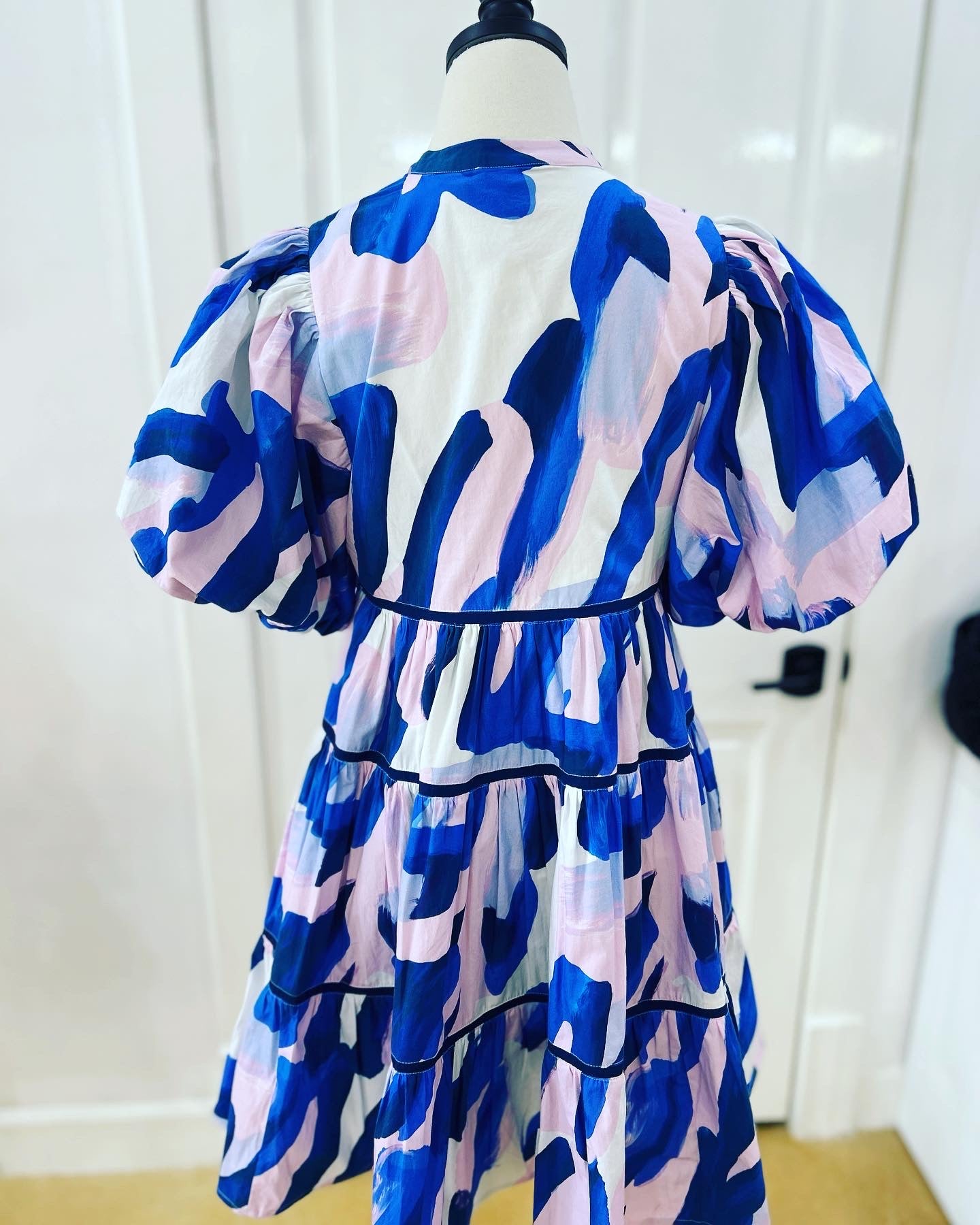 Garrie B Milly Tier Dress Blue/Pink