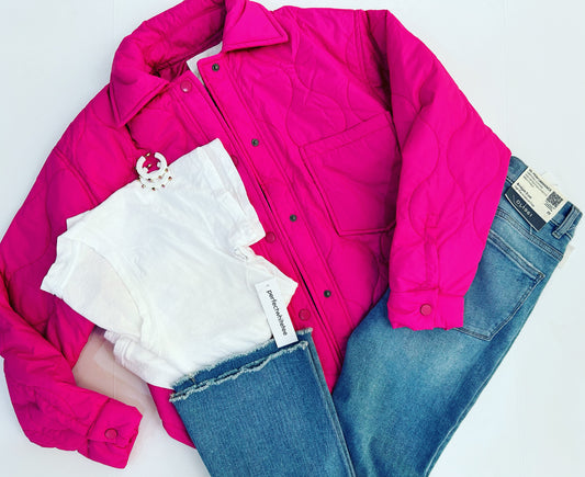 PINK QUILTED JACKET