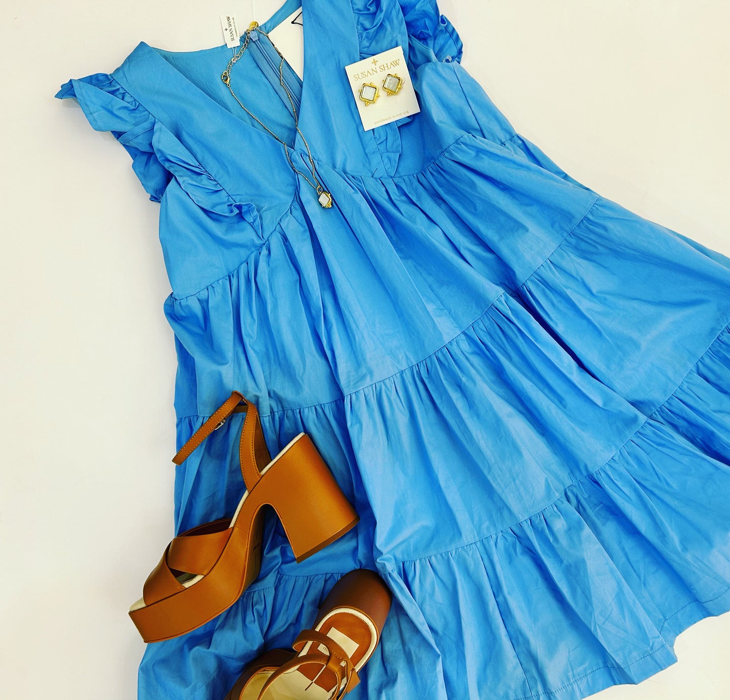Sky Blue Ruffle Dress