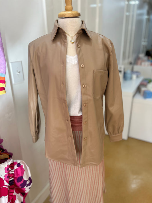 Buddy Love Nude Pleather Shacket