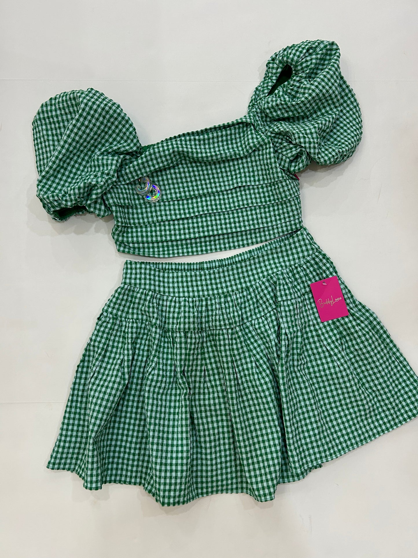 Buddy Love Green Check Skirt Set