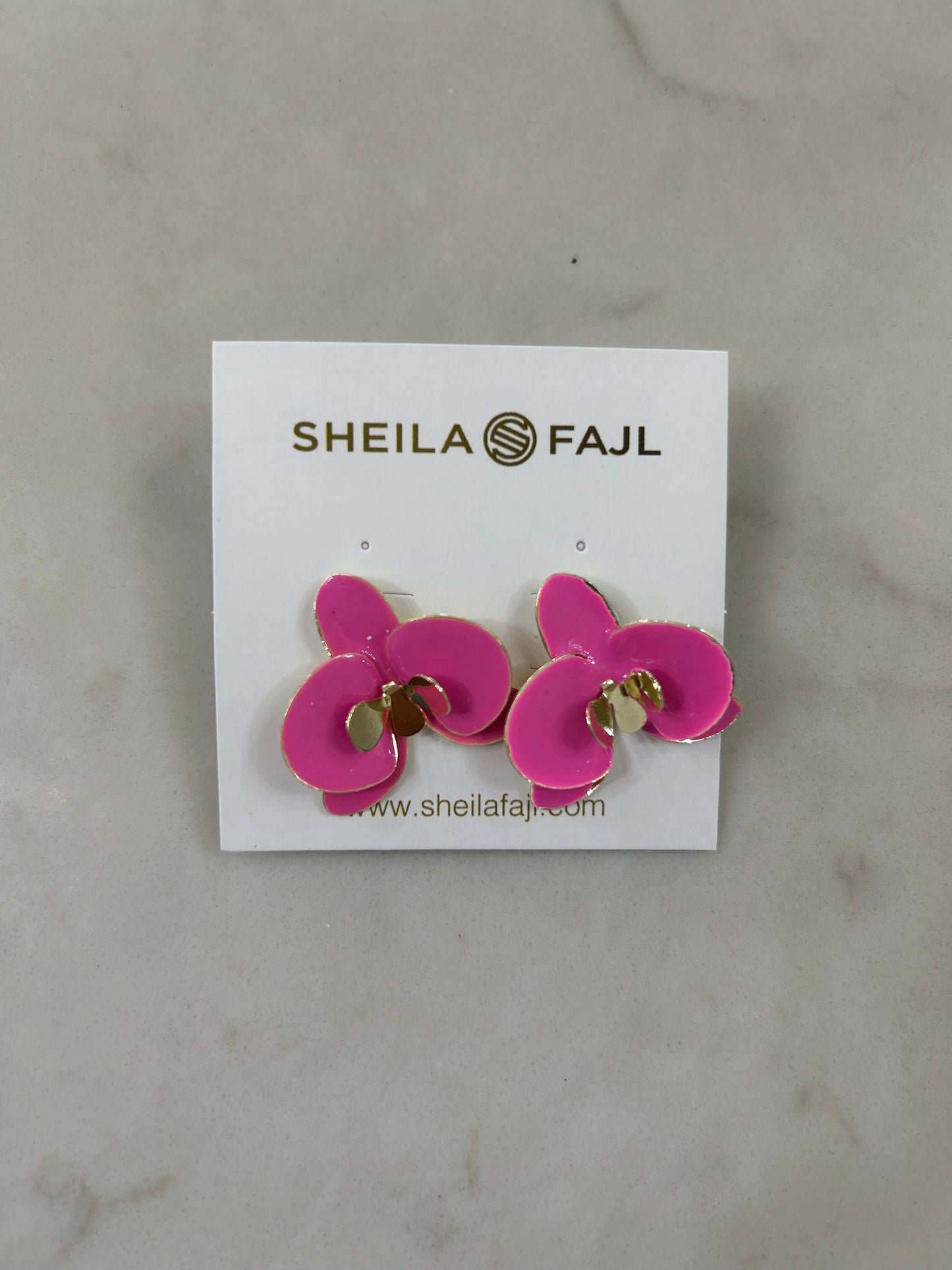 Sheila Fail Pink Orchid Studs