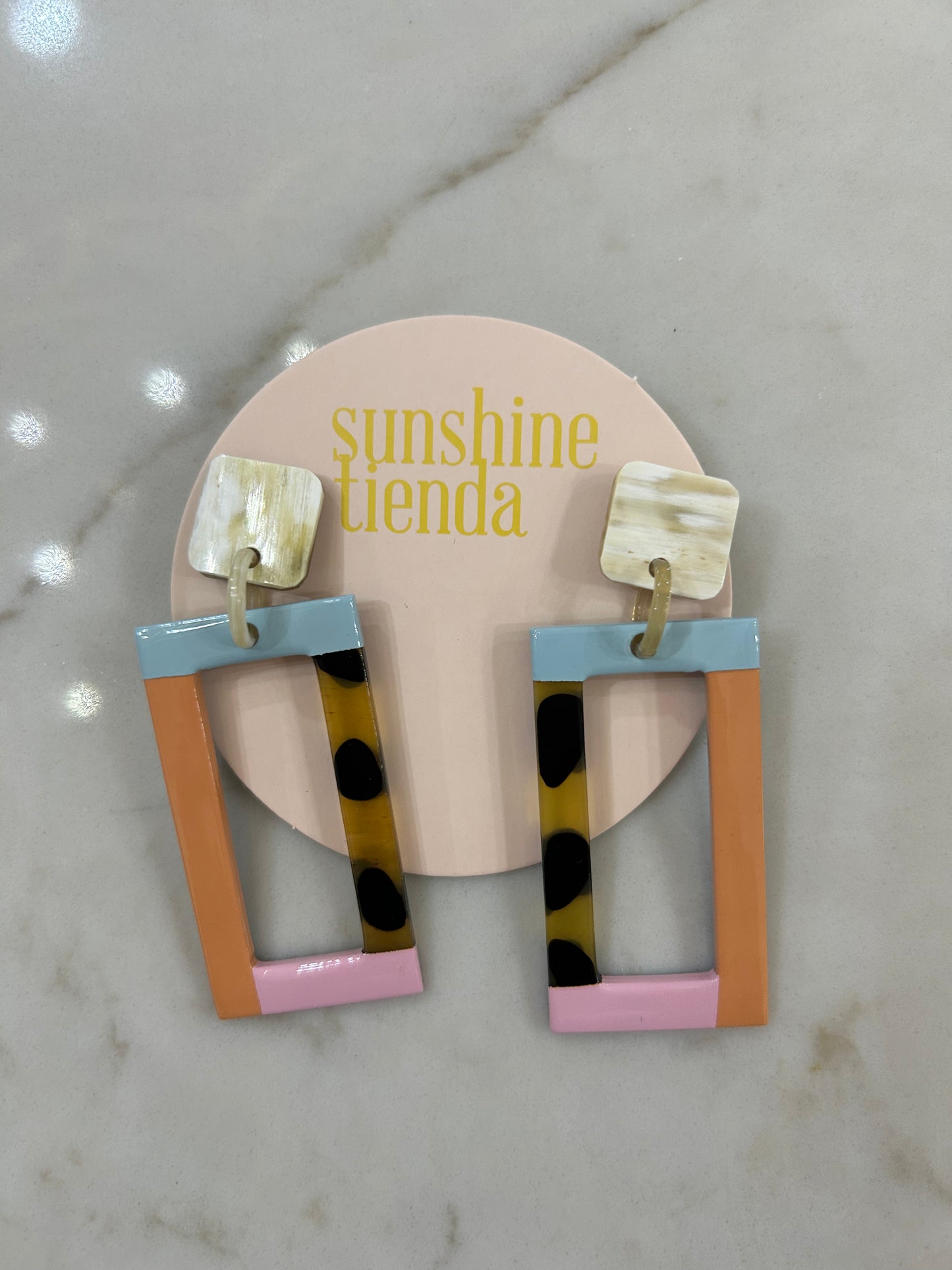 Sunshine Tienda Neutral Colorblock Earrings