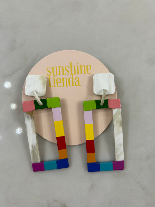 Rainbow Colorblock Earrings