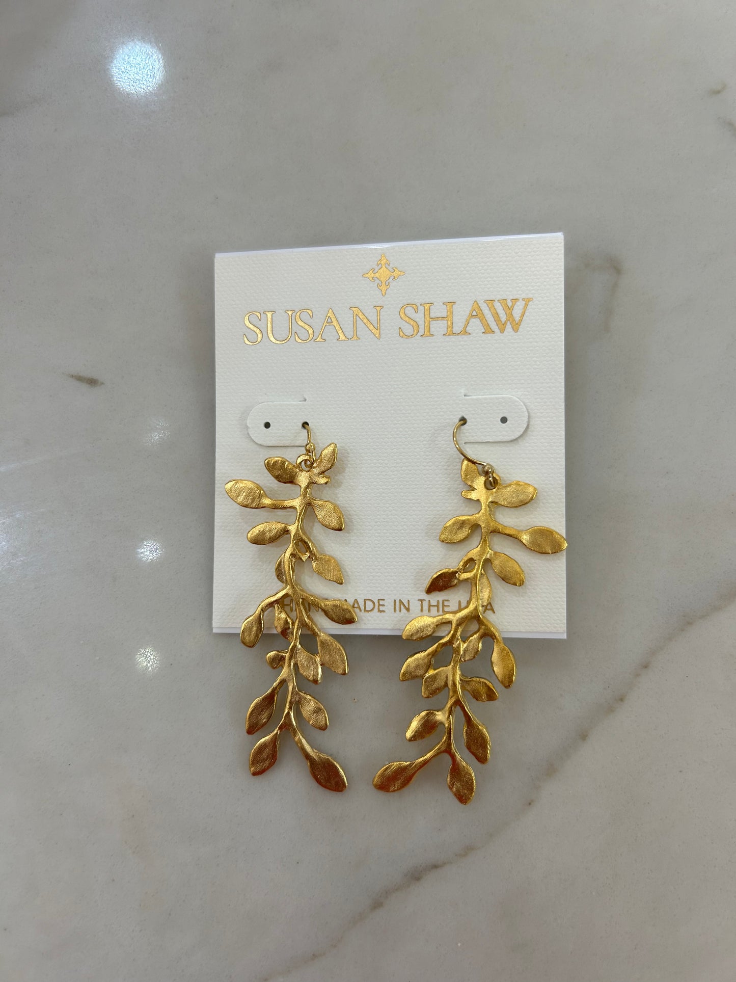 Susan Shaw Gold Vine Earrings