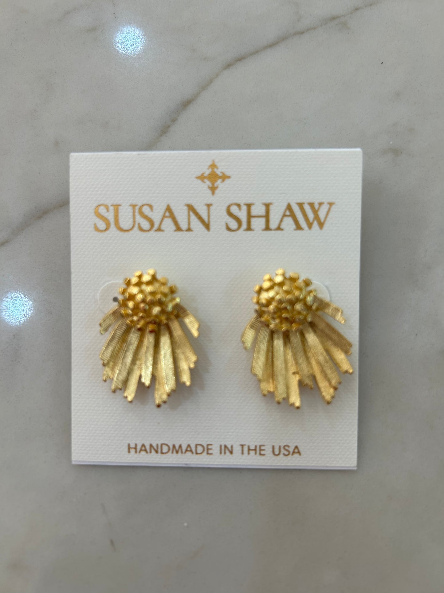 Susan Shaw Gold Fan Studs