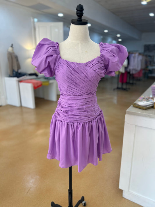 Lavender Puff Sleeve Dress