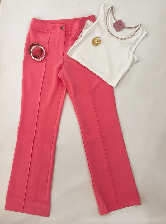 Bubblegum Pink Stretch Ankle Pant