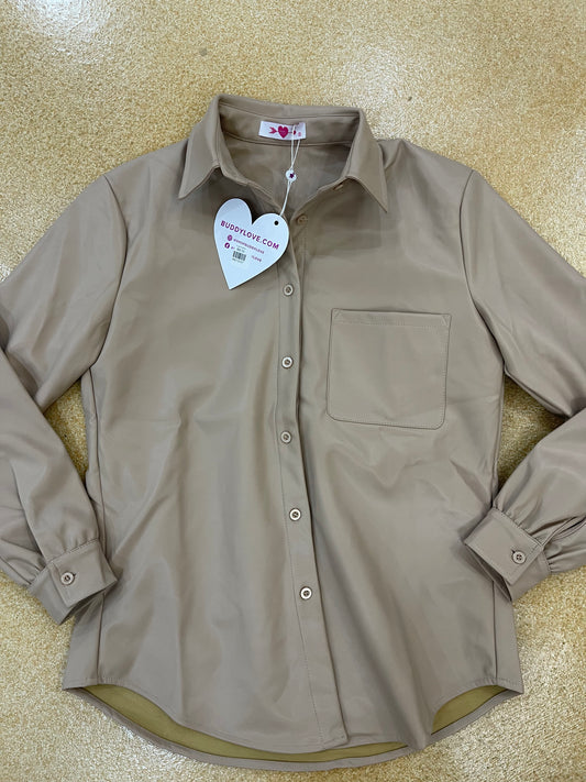 Buddy Love Nude Pleather Shacket