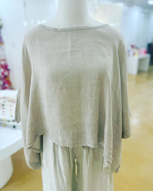 Beige Linen Pullover